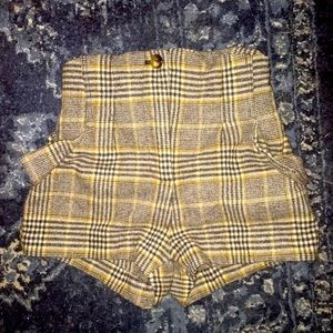 Super High Waist Vintage Plaid Shorts